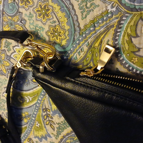 INC Koleene Cognac Hobo Bag Purse Handbag Black - Picture 2 of 9